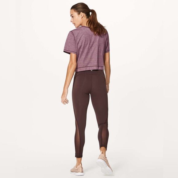 EUC - Lululemon - Run the Say Short Sleeve - Heathered dark adobe - size 10 - Picture 3 of 8